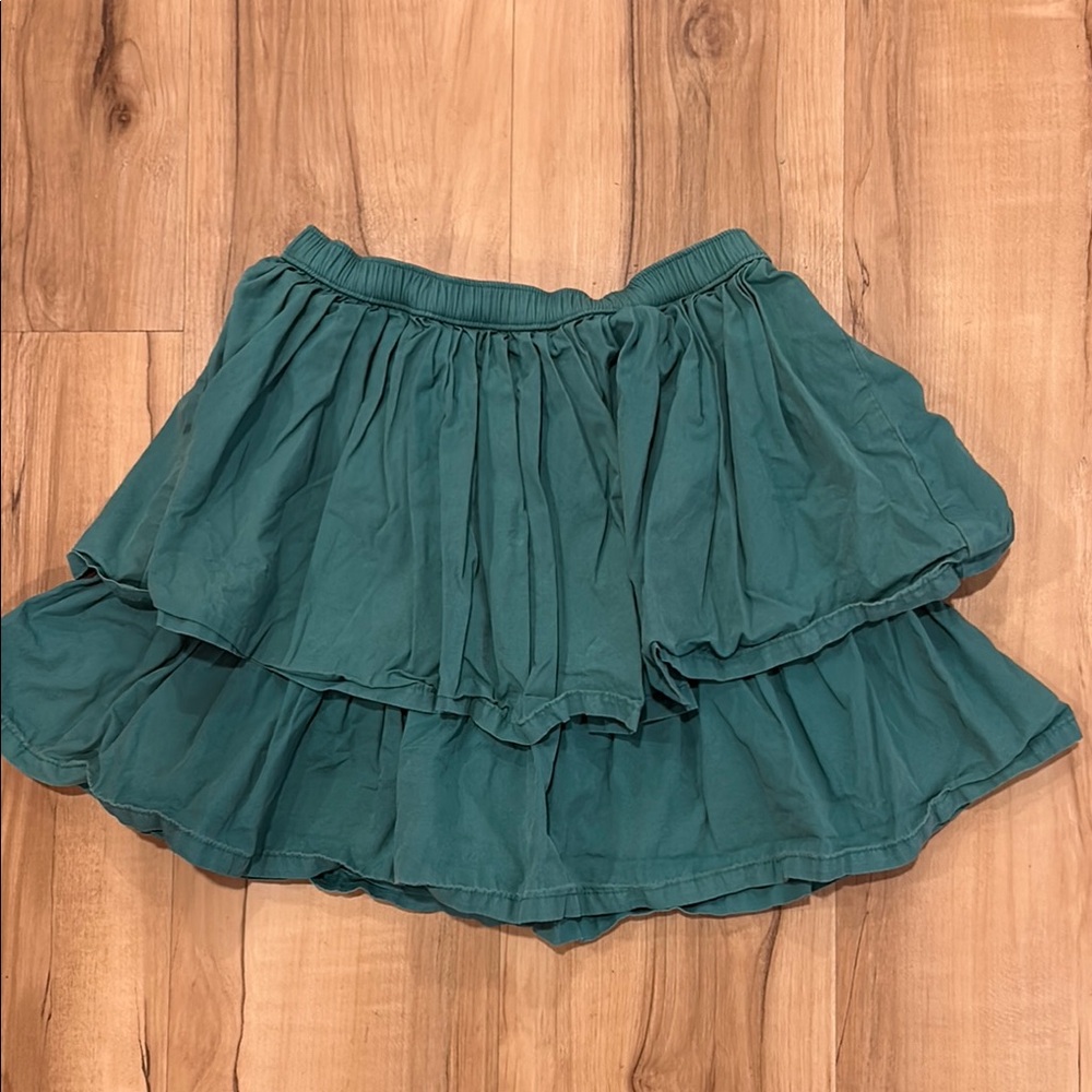 Hannah Anderson Elegant Teal Layered Skirt